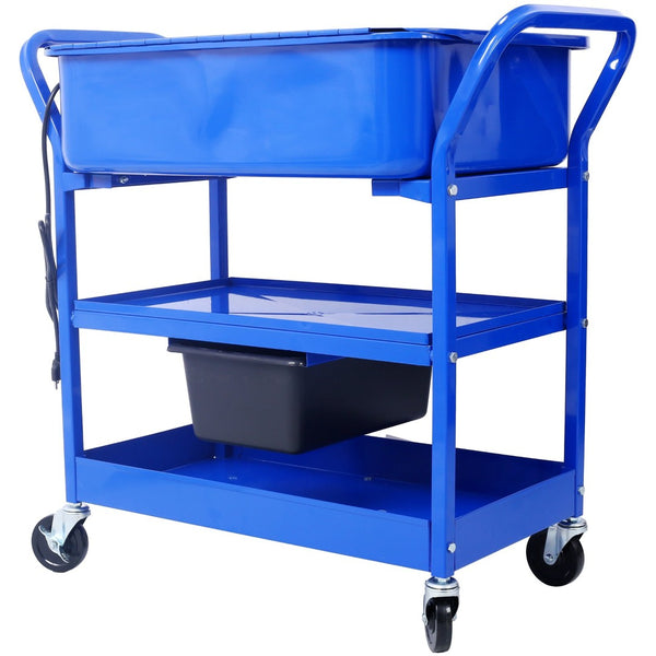 English Elm Mobile Steel Parts Washer 20 Gallon Powder Coated Shop Cleaner with 325 Gph Pump W465P149908