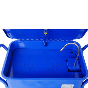 English Elm Mobile Steel Parts Washer 20 Gallon Powder Coated Shop Cleaner with 325 Gph Pump W465P149908
