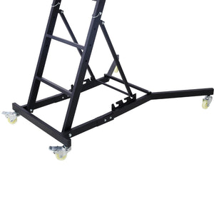 English Elm Top Adjustable Engine Creeper with Steel Frame Padded Deck and Lockable Casters for Garage W465P152333
