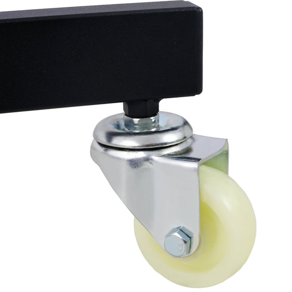 English Elm Top Adjustable Engine Creeper with Steel Frame Padded Deck and Lockable Casters for Garage W465P152333