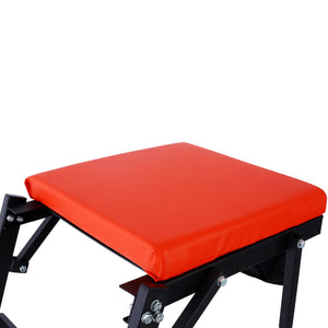 English Elm Top Adjustable Engine Creeper with Steel Frame Padded Deck and Lockable Casters for Garage W465P152333