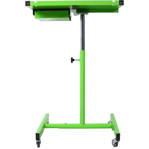 English Elm Adjustable Steel Rolling Worktable with Drawer and Swivel Casters for Garage Shops Green W465P152674