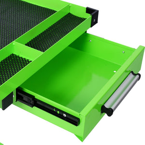 English Elm Adjustable Steel Rolling Worktable with Drawer and Swivel Casters for Garage Shops Green W465P152674