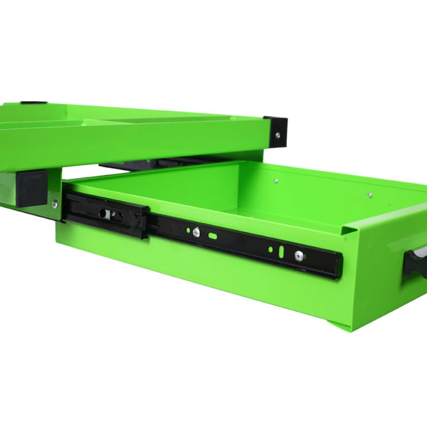 English Elm Adjustable Steel Rolling Worktable with Drawer and Swivel Casters for Garage Shops Green W465P152674