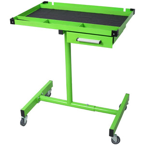 English Elm Adjustable Steel Rolling Worktable with Drawer and Swivel Casters for Garage Shops Green W465P152674