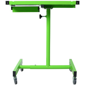 English Elm Adjustable Steel Rolling Worktable with Drawer and Swivel Casters for Garage Shops Green W465P152674