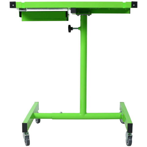 English Elm Adjustable Steel Rolling Worktable with Drawer and Swivel Casters for Garage Shops Green W465P152674