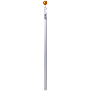English Elm 16ft Telescoping Aluminum Flagpole Kit with Rotating Clips Topper Ball and American Flag W465P153949