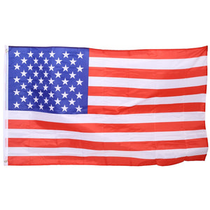 English Elm 16ft Telescoping Aluminum Flagpole Kit with Rotating Clips Topper Ball and American Flag W465P153949