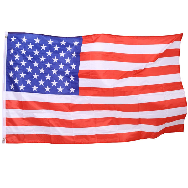 English Elm 16ft Telescoping Aluminum Flagpole Kit with Rotating Clips Topper Ball and American Flag W465P153949