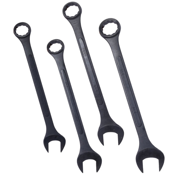 English Elm Sae Jumbo 4 Piece Carbon Steel Combination Wrench Set with Black Oxide Corrosion Guard W465P154057