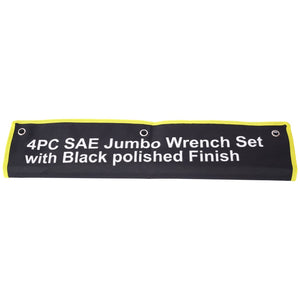 English Elm Sae Jumbo 4 Piece Carbon Steel Combination Wrench Set with Black Oxide Corrosion Guard W465P154057