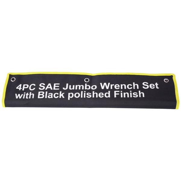English Elm Sae Jumbo 4 Piece Carbon Steel Combination Wrench Set with Black Oxide Corrosion Guard W465P154057