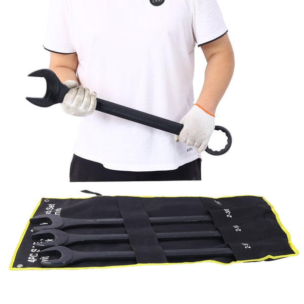 English Elm Sae Jumbo 4 Piece Carbon Steel Combination Wrench Set with Black Oxide Corrosion Guard W465P154057