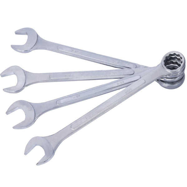 English Elm Sae Jumbo Combination Wrench Set 4 Piece Chrome Plated Carbon Steel with Storage Bag W465P154058