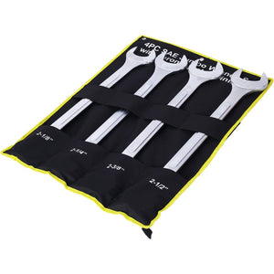 English Elm Sae Jumbo Combination Wrench Set 4 Piece Chrome Plated Carbon Steel with Storage Bag W465P154058