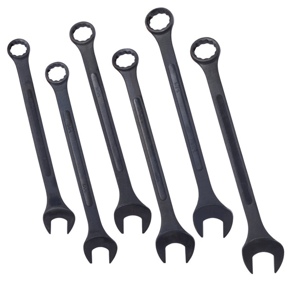 English Elm Jumbo Combination Wrench Set 6 Piece Carbon Steel Black Oxide Heavy Equipment Sae SAE W465P154061