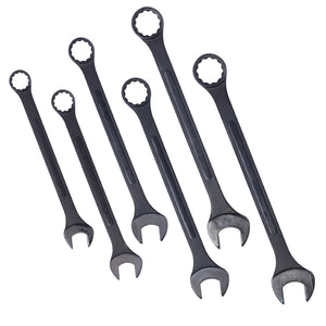 English Elm Jumbo Combination Wrench Set 6 Piece Carbon Steel Black Oxide Heavy Equipment Sae Metric W465P154062