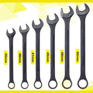 English Elm Jumbo Combination Wrench Set 6 Piece Carbon Steel Black Oxide Heavy Equipment Sae Metric W465P154062