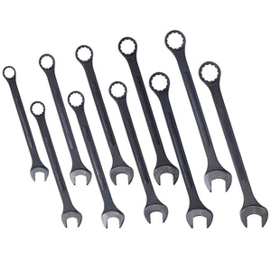 English Elm Sae Jumbo Combination Wrench Set 10 Piece Black Oxide Carbon Steel with Storage Pouch W465P154065