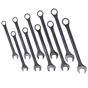 English Elm Metric Jumbo Combination Wrench Set 10 Piece Carbon Steel Black Oxide with Storage Pouch W465P154067