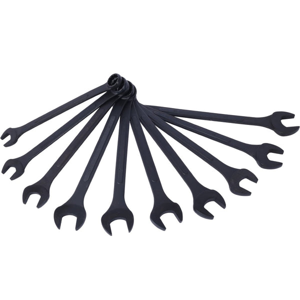 English Elm Metric Jumbo Combination Wrench Set 10 Piece Carbon Steel Black Oxide with Storage Pouch W465P154067