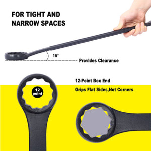 English Elm Metric Jumbo Combination Wrench Set 10 Piece Carbon Steel Black Oxide with Storage Pouch W465P154067
