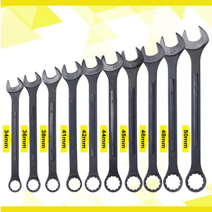 English Elm Metric Jumbo Combination Wrench Set 10 Piece Carbon Steel Black Oxide with Storage Pouch W465P154067