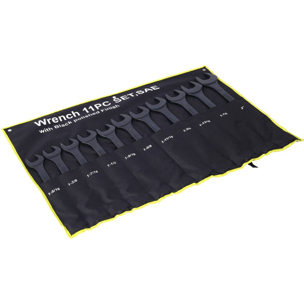 English Elm Jumbo Sae Combination Wrench Set 11-piece Carbon Steel Black Oxide with Storage Pouch W465P154068