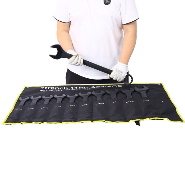 English Elm Jumbo Sae Combination Wrench Set 11-piece Carbon Steel Black Oxide with Storage Pouch W465P154068