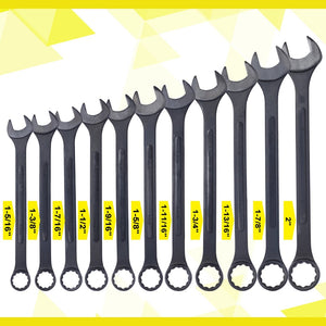 English Elm Jumbo Sae Combination Wrench Set 11-piece Carbon Steel Black Oxide with Storage Pouch W465P154068