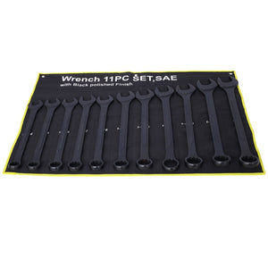 English Elm Jumbo Sae Combination Wrench Set 11-piece Carbon Steel Black Oxide with Storage Pouch W465P154068