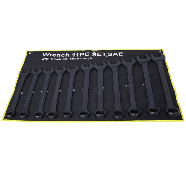 English Elm Jumbo Sae Combination Wrench Set 11-piece Carbon Steel Black Oxide with Storage Pouch W465P154068