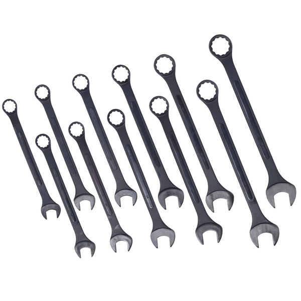 English Elm Jumbo Metric Combination Wrench Set 11 Piece Carbon Steel Black Oxide Heavy Duty W465P154070