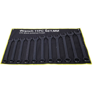 English Elm Jumbo Metric Combination Wrench Set 11 Piece Carbon Steel Black Oxide Heavy Duty W465P154070