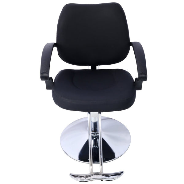 English Elm Hair Salon Barber Chair Heavy Duty Hydraulic Pu Leather Swivel Styling Seat with Cape Black W465P156735