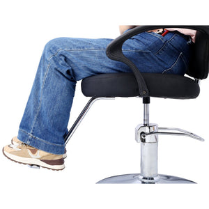 English Elm Hair Salon Barber Chair Heavy Duty Hydraulic Pu Leather Swivel Styling Seat with Cape Black W465P156735