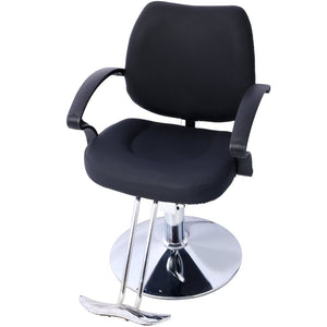 English Elm Hair Salon Barber Chair Heavy Duty Hydraulic Pu Leather Swivel Styling Seat with Cape Black W465P156735