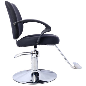 English Elm Hair Salon Barber Chair Heavy Duty Hydraulic Pu Leather Swivel Styling Seat with Cape Black W465P156735