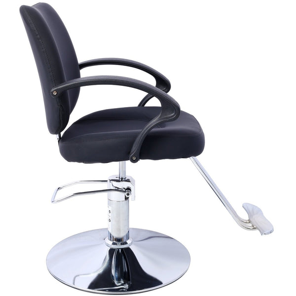 English Elm Hair Salon Barber Chair Heavy Duty Hydraulic Pu Leather Swivel Styling Seat with Cape Black W465P156735