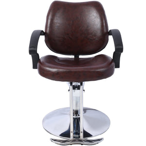 English Elm Hair Salon Barber Chair Heavy Duty Hydraulic Pu Leather Swivel Styling Seat with Cape Brown W465P156736