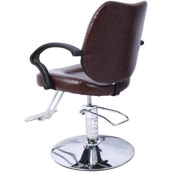 English Elm Hair Salon Barber Chair Heavy Duty Hydraulic Pu Leather Swivel Styling Seat with Cape Brown W465P156736