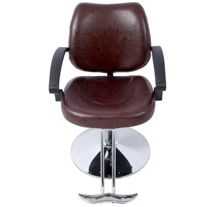 English Elm Hair Salon Barber Chair Heavy Duty Hydraulic Pu Leather Swivel Styling Seat with Cape Brown W465P156736