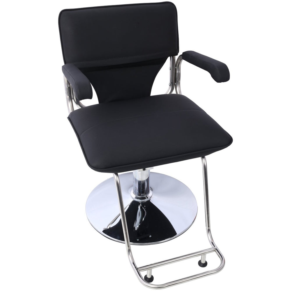 English Elm Stainless Steel Hydraulic Barber Chair Pu Leather Swivel Salon Seat with Footrest W465P156739