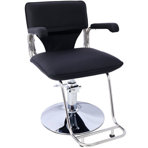 English Elm Stainless Steel Hydraulic Barber Chair Pu Leather Swivel Salon Seat with Footrest W465P156739