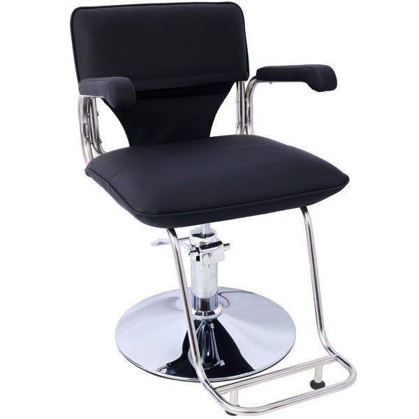 English Elm Stainless Steel Hydraulic Barber Chair Pu Leather Swivel Salon Seat with Footrest W465P156739