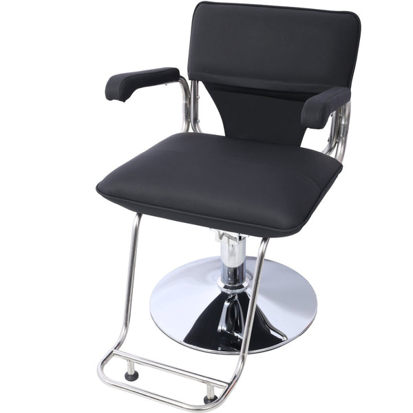 English Elm Stainless Steel Hydraulic Barber Chair Pu Leather Swivel Salon Seat with Footrest W465P156739