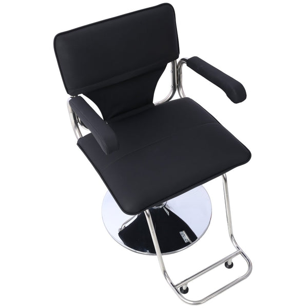 English Elm Stainless Steel Hydraulic Barber Chair Pu Leather Swivel Salon Seat with Footrest W465P156739