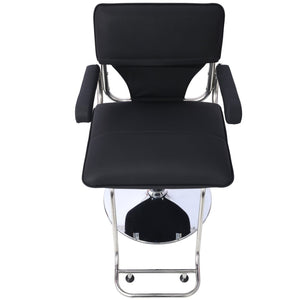 English Elm Stainless Steel Hydraulic Barber Chair Pu Leather Swivel Salon Seat with Footrest W465P156739