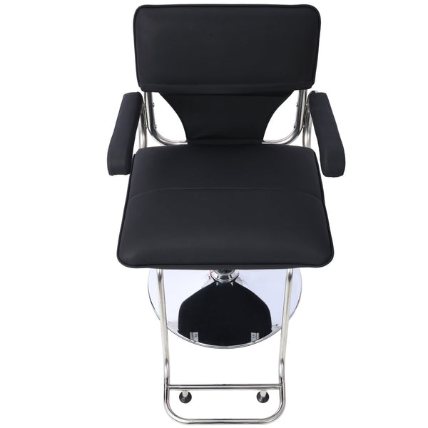 English Elm Stainless Steel Hydraulic Barber Chair Pu Leather Swivel Salon Seat with Footrest W465P156739
